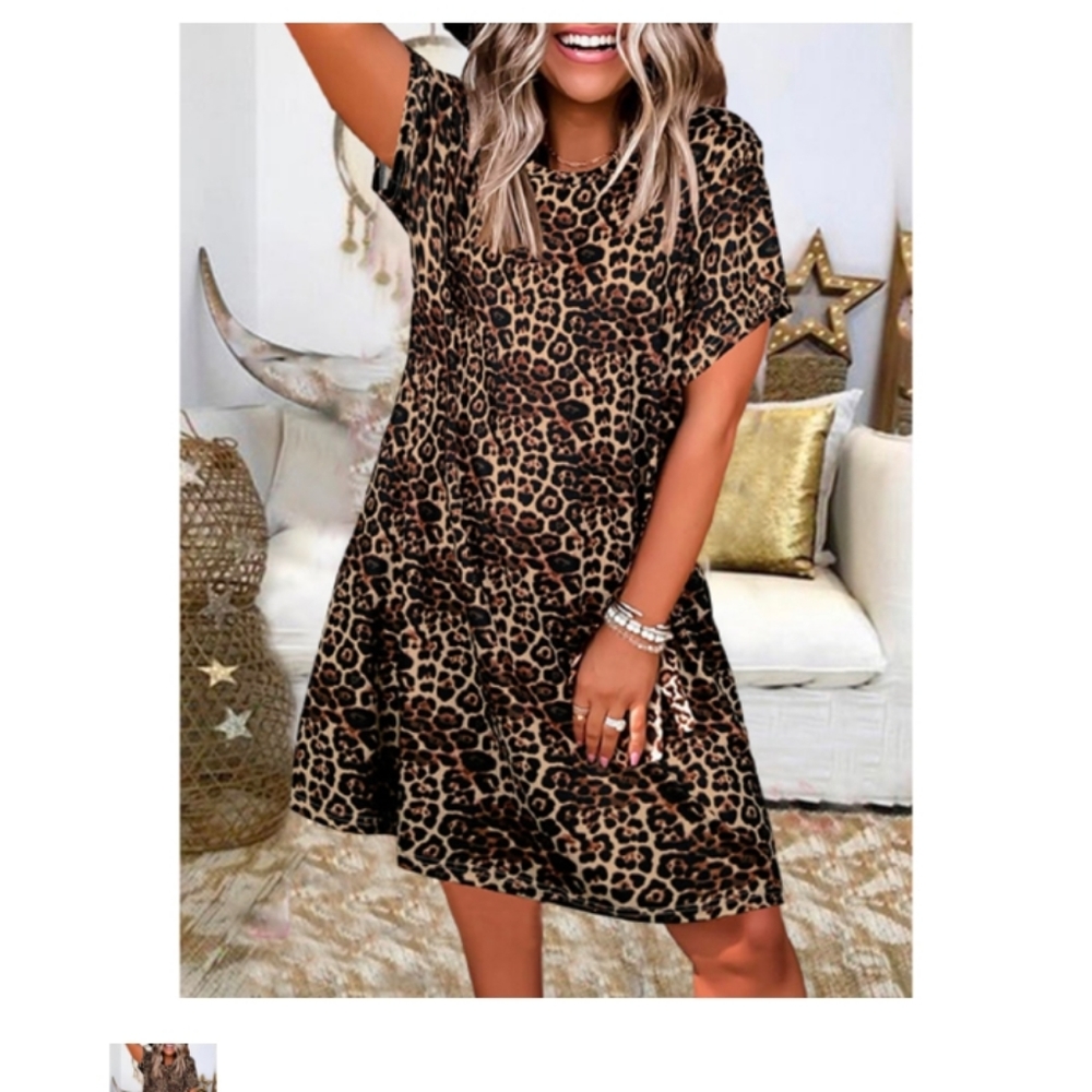 Cute leopard swing dress